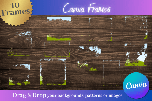 10 Distressed Border Canva Frames: Add Instant Character