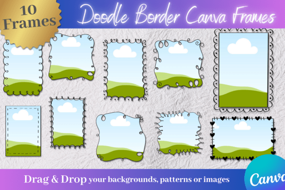 10 Hand Drawn Doodle Border Canva Frames: Creative Edge