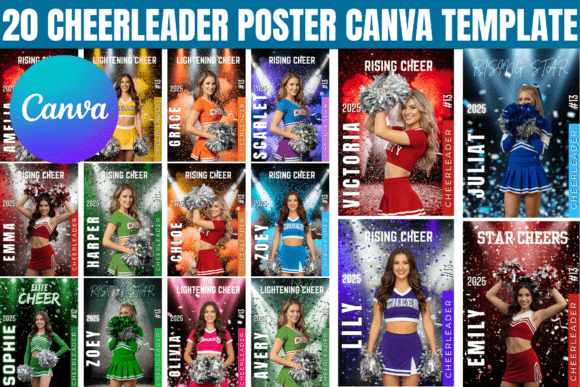 20 Cheerleader Poster Canva Template: Instant Team Spirit