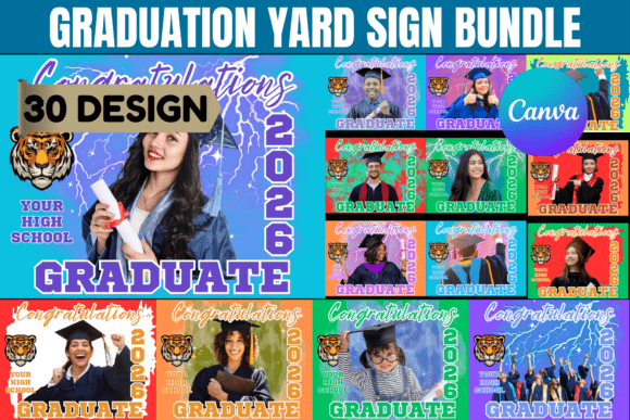 Celebrate the Class of 2026 with an Editable Graduation Yard Sign Bundle