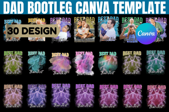 Dad Bootleg Canva Editable Template: Your 90s Design Toolkit