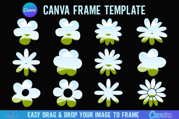 Daisy Flower Canva Frame Template Retro: Your Vintage Design Shortcut