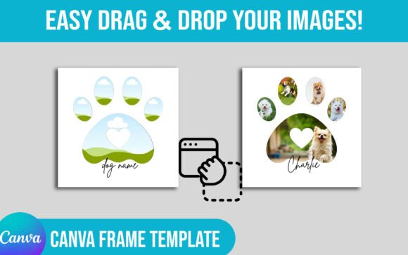 Dog Paw Custom Canva Frame Template: Creative Uses