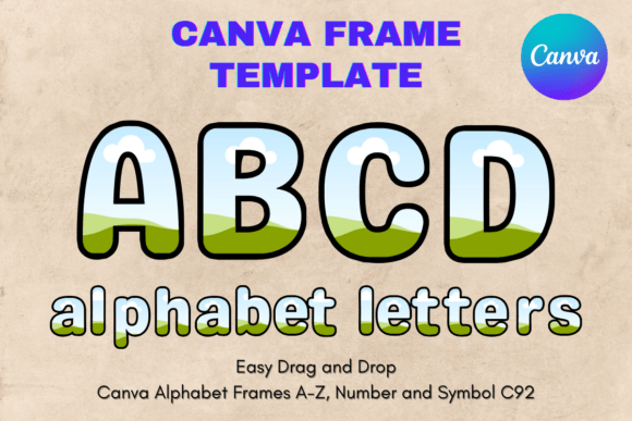 Mastering Canva Letters Frame Alphabet Template_92 for Design