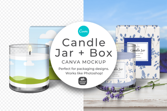 Professional Candle Jar and Box Mockup for Canva Designers