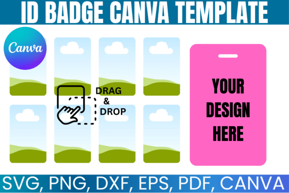 Professional ID Badge Template for Canva & Print