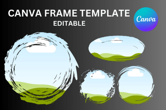 Round Brush Stroke Canva Frame: A Digital Asset for Dynamic Design