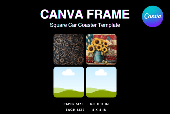 Square Car Coaster Canva Frame Template: Streamline Your Branding