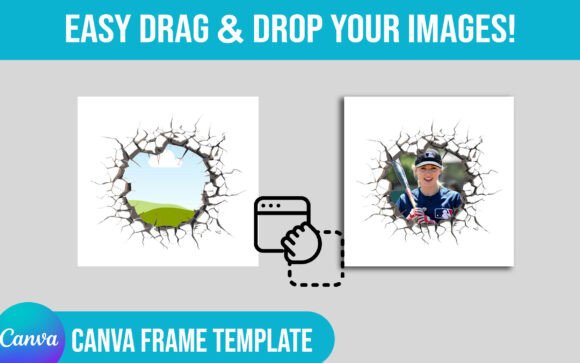 Unleash Creative Edge: Cracked Edges Canva Frames Template