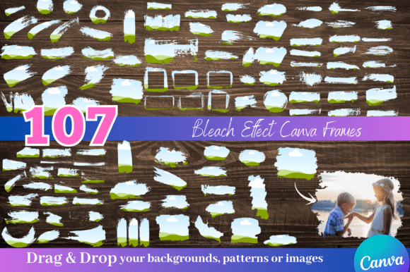 Unleash Creativity with 107 Brush & Bleach Effect Canva Frames