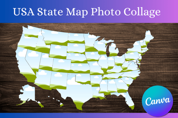 USA Map Canva Photo Collage Template: A Visual Journey