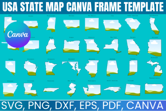 USA State MAP Canva Frame Template: Your 50-State Design Toolkit