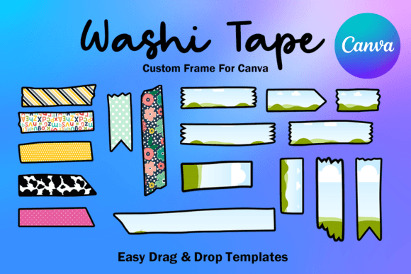 Washi Tape Canva Frame Template: Editable Designs for Digital Projects